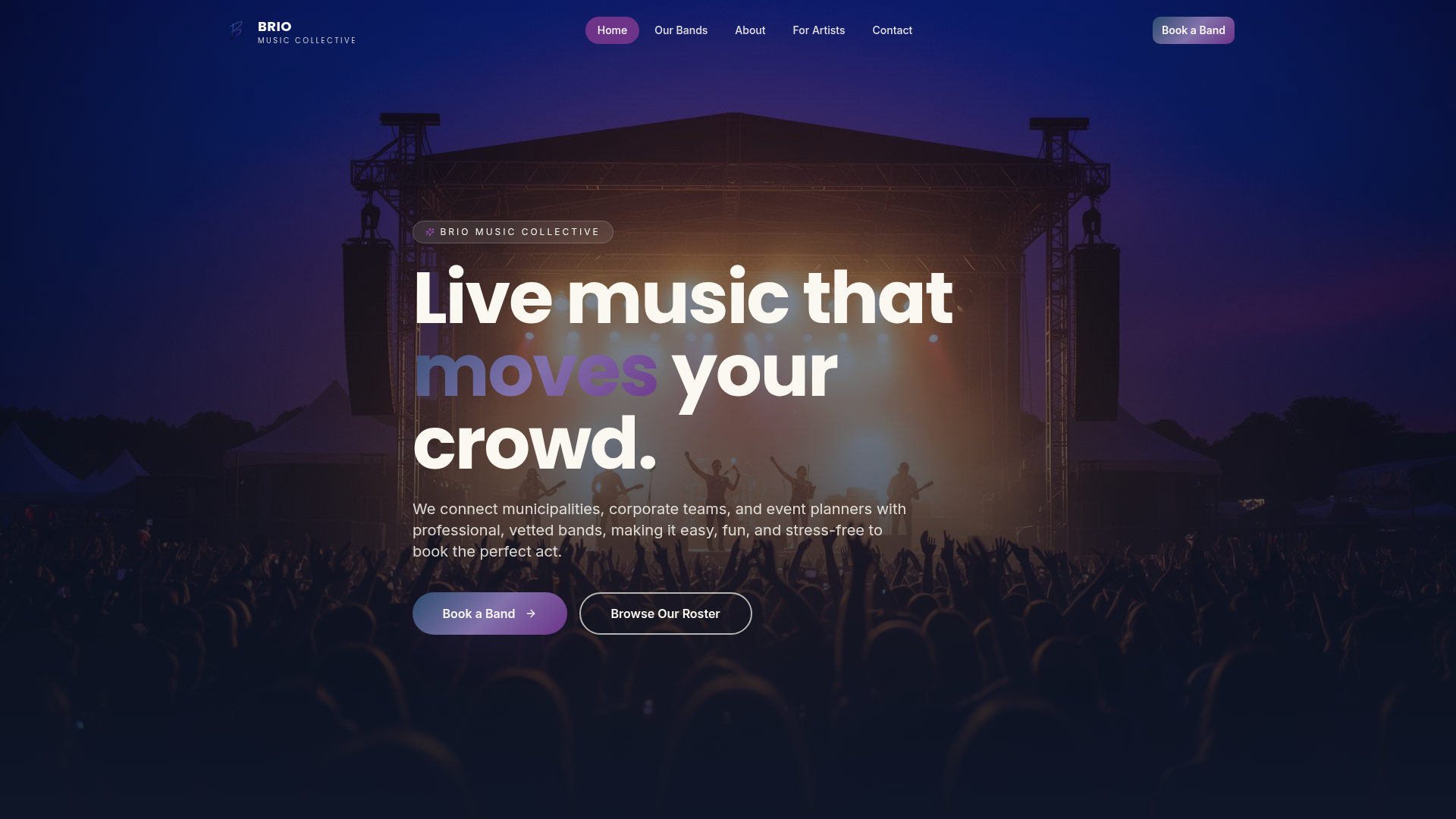 Brio Music Collective homepage
