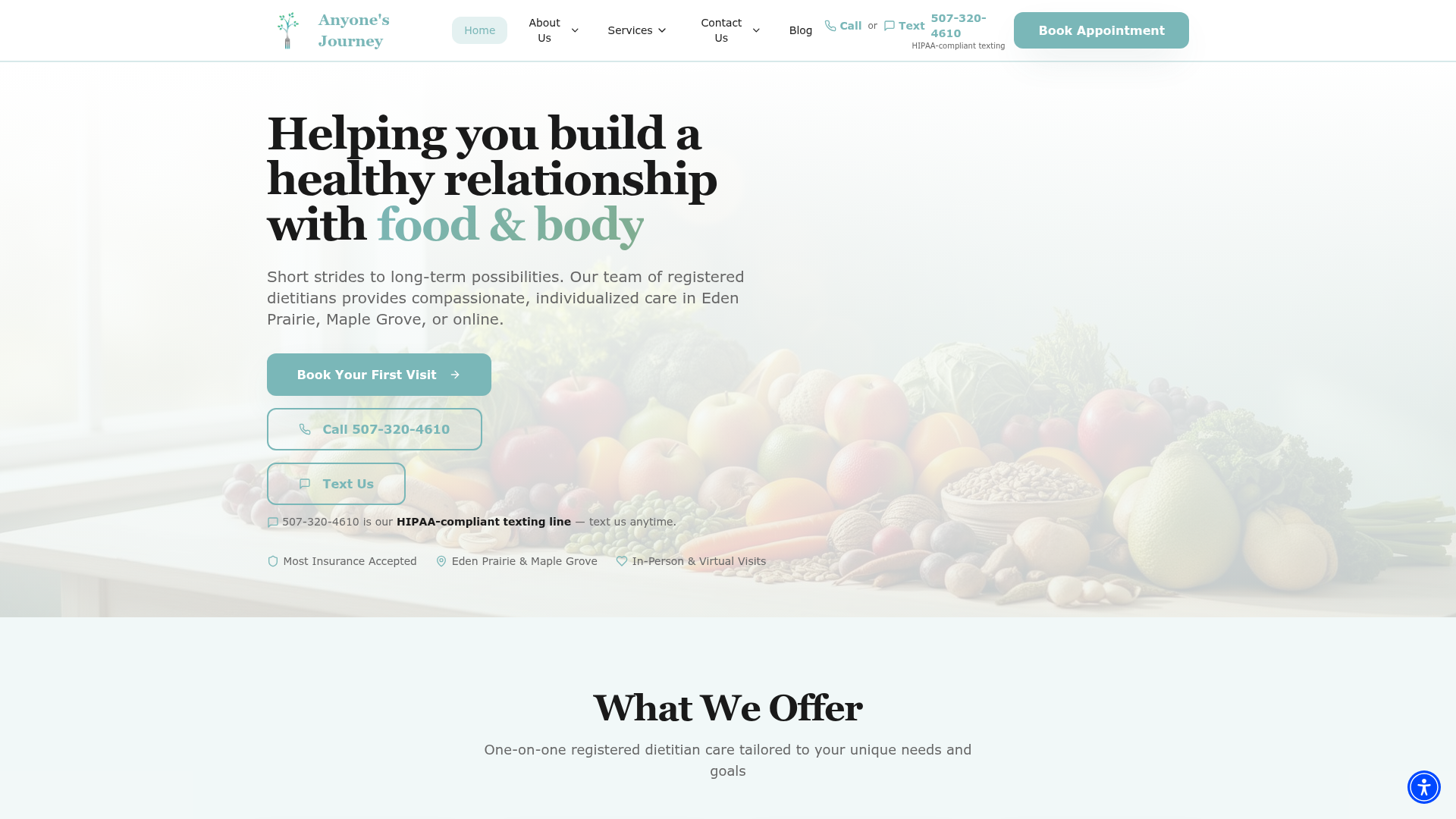 Anyone's Journey, Helping you build a healthy relationship with food & body